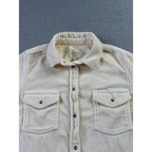 Sezane Ecru White Corduroy Button Down Shirt Organic Cotton Womens Size 34